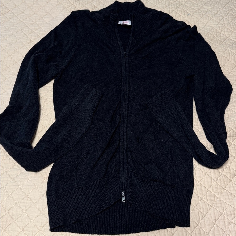 Black Zip-Up Cardigan